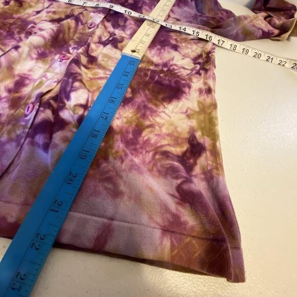 Kenar Cotton Sweater Womens Medium Tie Dyed Knit V-Neck Career Academia Church - Picture 2 of 8